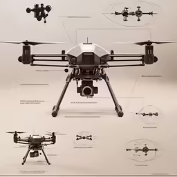 an image of a quadcopt with parts in view