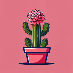 the cactus in the flowerpot is pink and the plant is a cactus,a cactus in a pink pot with the word,
