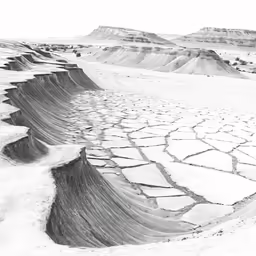 snow covers several rocky terrain and there is a view of some of the different sections