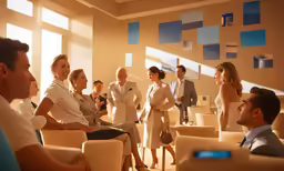 a group of people who are sitting around