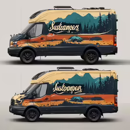 a van wrapper for a travel company