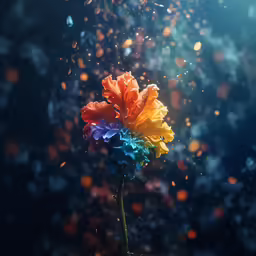 the flower with the background is made out of paper