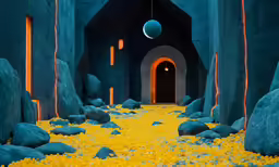 an artistic view of a very colorful tunnel