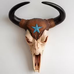 an animal skull with a star on its forehead