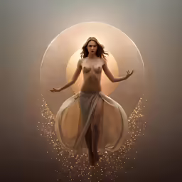 a naked woman is posing in a circle