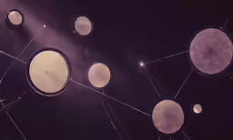 an array of space - like objects floating over the earth