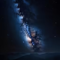 the night sky is filled with stars and the milky