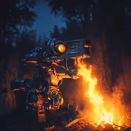 an image of fire burning with multiple torches