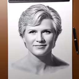a drawing of the actress / director, meryl jofford
