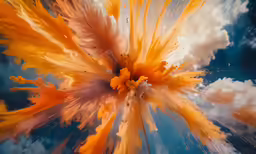 there is something yellow and brown that has come from the clouds