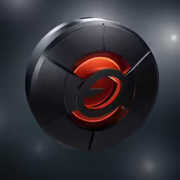a black and red emblem that is on the back of a cellphone