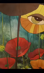 a painting with an artistic look on it