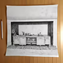 a wall that has some wood on it