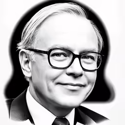 a black and white image of a man wearing glasses