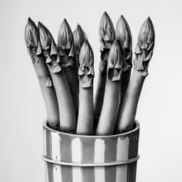 the stem of an asparagus in a cup