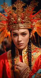 a woman in a costume with hair braids