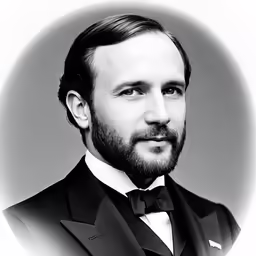 a portrait picture of a man in a tuxedo