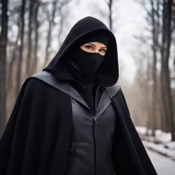a person wearing a mask and a cape