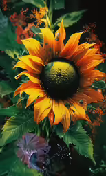 a yellow flower with water droplets on it