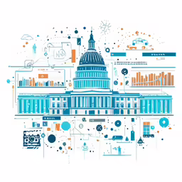 the capitol building and info illustration of united states capitol
