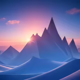 this is the sun rising over a desert landscape