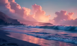 some clouds in the sky and water and an ocean