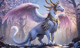 an illustration of a dragon that has pink wings