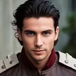 man with jacket on posing for camera outdoors