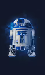 star wars r2d3 on blue background