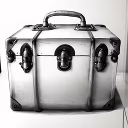 a black and white picture of a briefcase