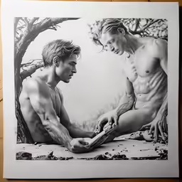 a young man and woman sitting next to each other
