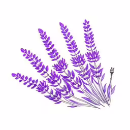 there is no picture to describe if it has bluebells,purple flowers are shown on a white background,a drawing of a bunch of purple lavender flowers,a purple plant with long purple flowers is shown,watercolor painting of flowers against a white background