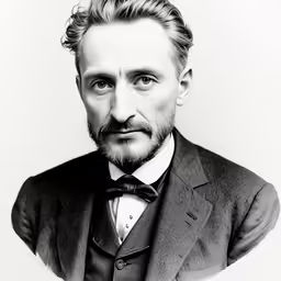 a man in a suit with a beard wearing a black bow tie