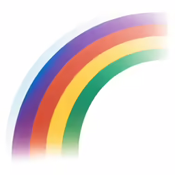 the rainbow with a white background