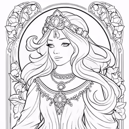 the coloring page for this is an adult sized princess