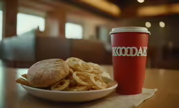 a cup of coffee and some frito fritters on a table