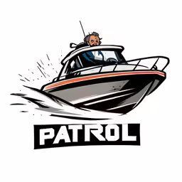 a boat that says patrol on it