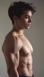 a very hot young man is posing shirtless