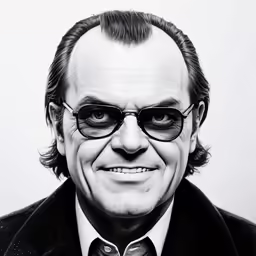 a black and white photo of a man smiling