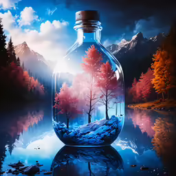 a bottle that is in some water
