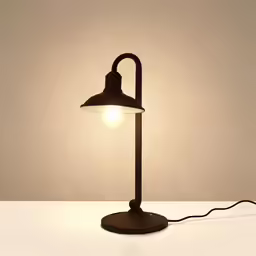 a light on a table, lit up