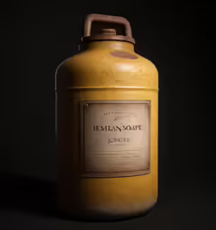 a large metal can sitting on top of a black background