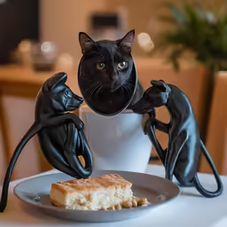 the cake on the plate has been placed in the cup