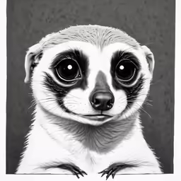 a picture of a baby meerkat with two big eyes