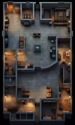 top view of office space from above
