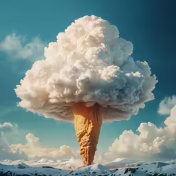 an odd cloud formation hovering in the air