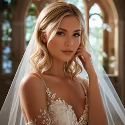 a bride wears a veil and is photographed