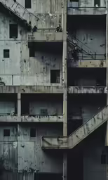 a very tall building with some stairs to the top