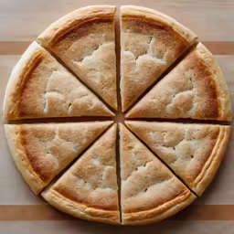 some pizza pie cut up and on a table