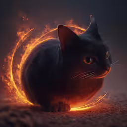a close up of a cat on the ground